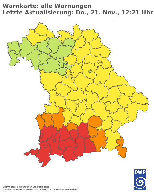 Aktuelle Wetterwarnungen für  Hannover