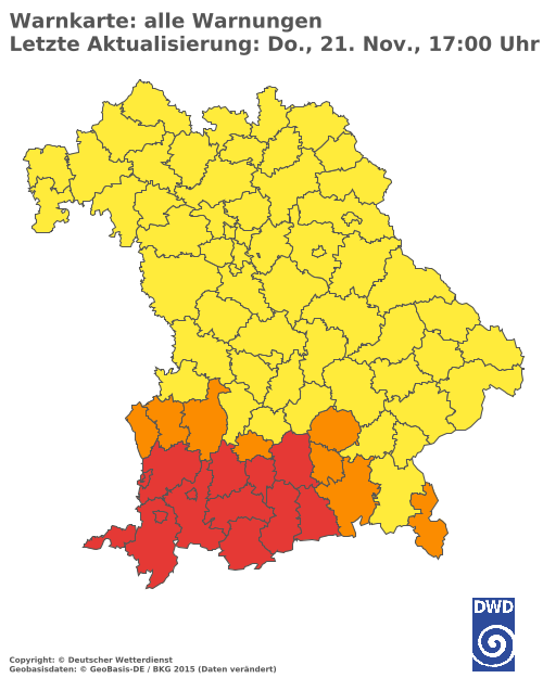 Aktuelle Wetterwarnungen für  Hannover