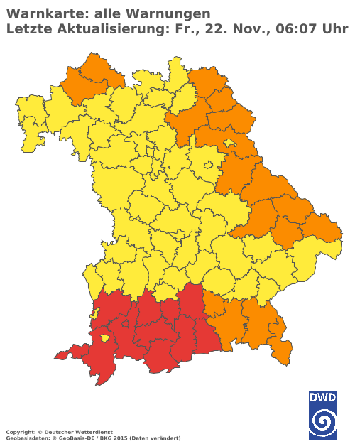 Aktuelle Wetterwarnungen für  Hannover