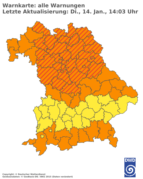 Aktuelle Wetterwarnungen für  Hannover